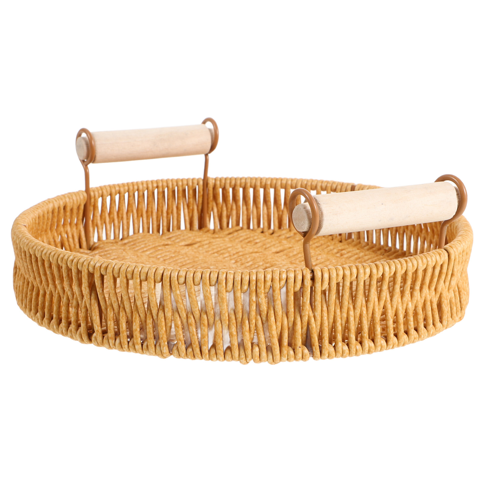 Rattan Tray Handle - Ronde rieten dienblad, handgemaakt, fruitmand, serveerschaal