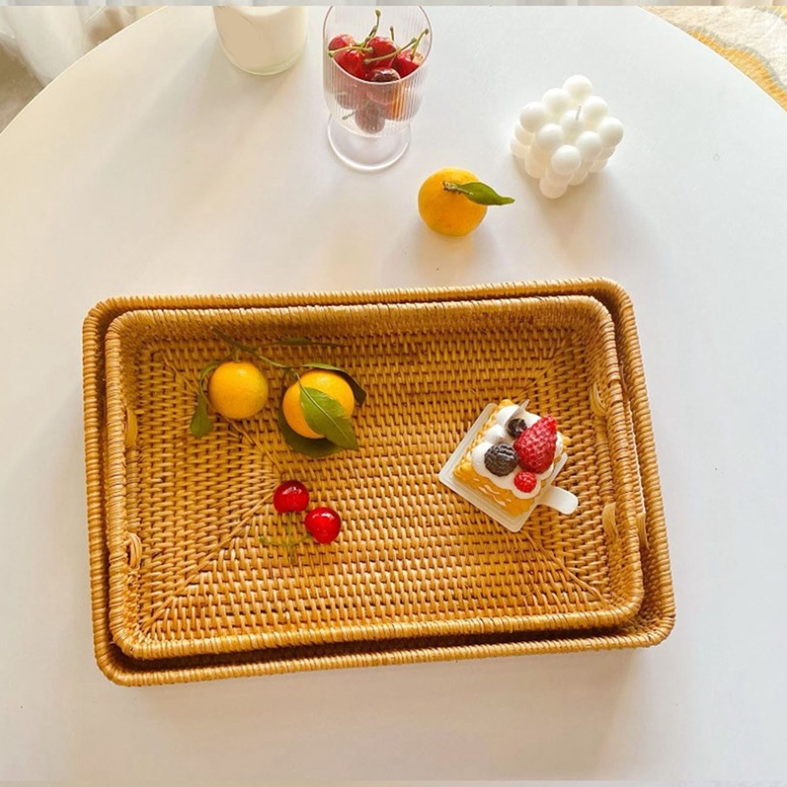 E5 Serveermand met handgrepen, - Rattan Tray Handle recensie en prijs