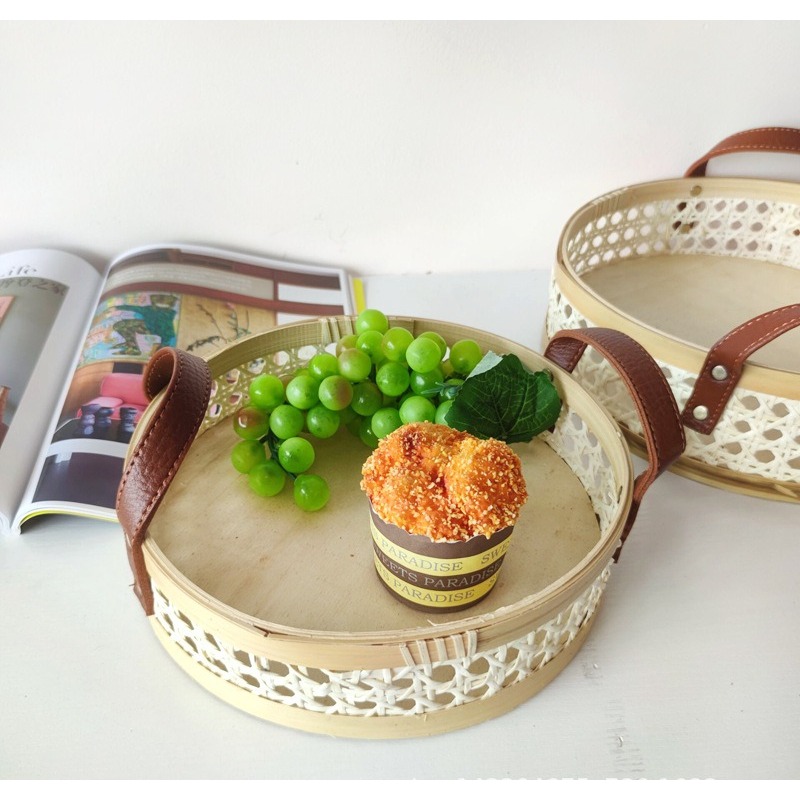 Handgemaakte retro Scandinavis - Rattan Tray Handle recensie en prijs