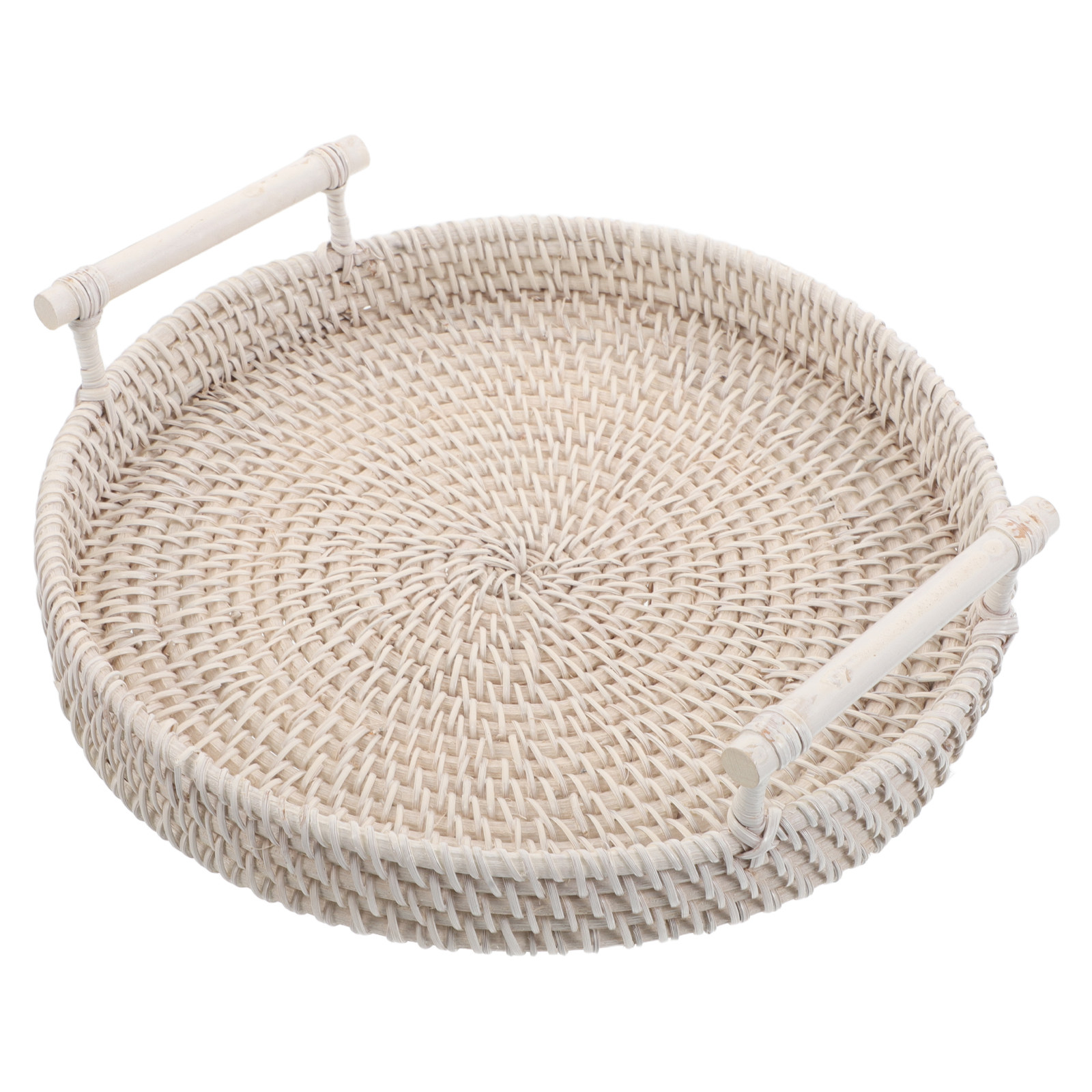 Geweven ronde dienblad van rot - Rattan Tray Handle recensie en prijs