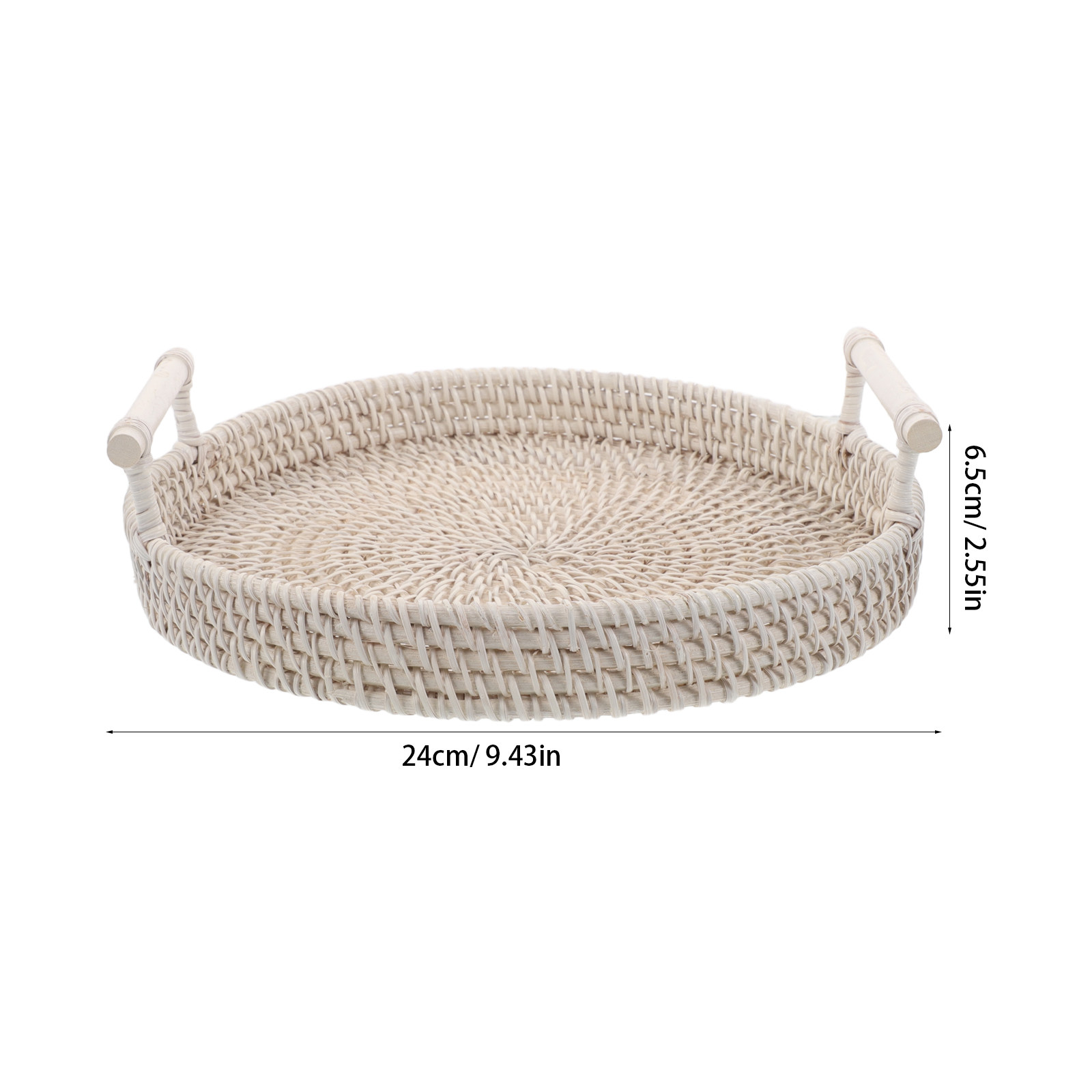 Geweven ronde dienblad van rot - Rattan Tray Handle recensie en prijs