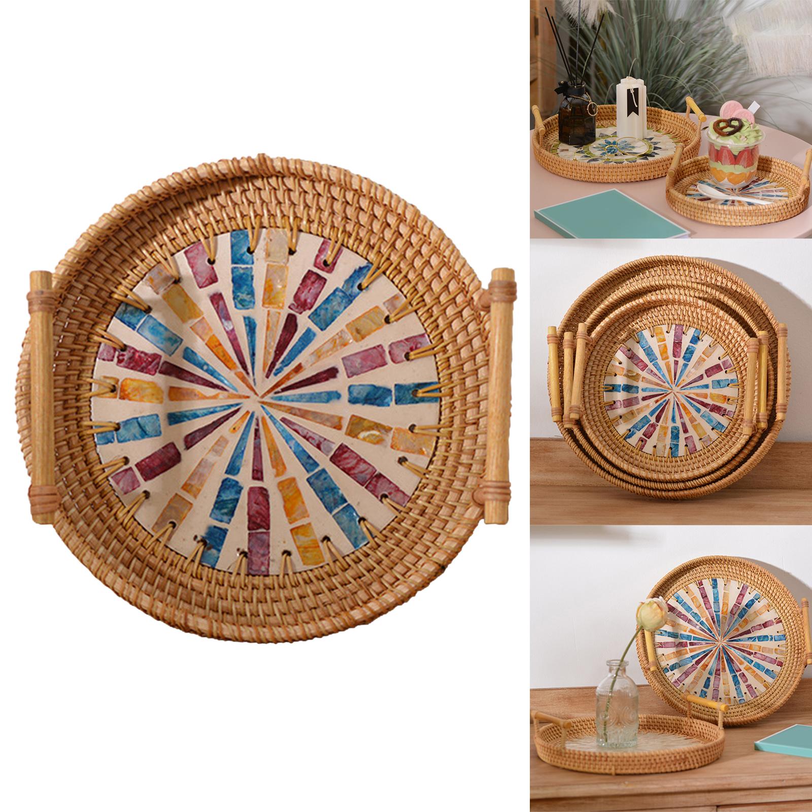 Rotan opbergbak met ronde mand - Rattan Tray Handle recensie en prijs
