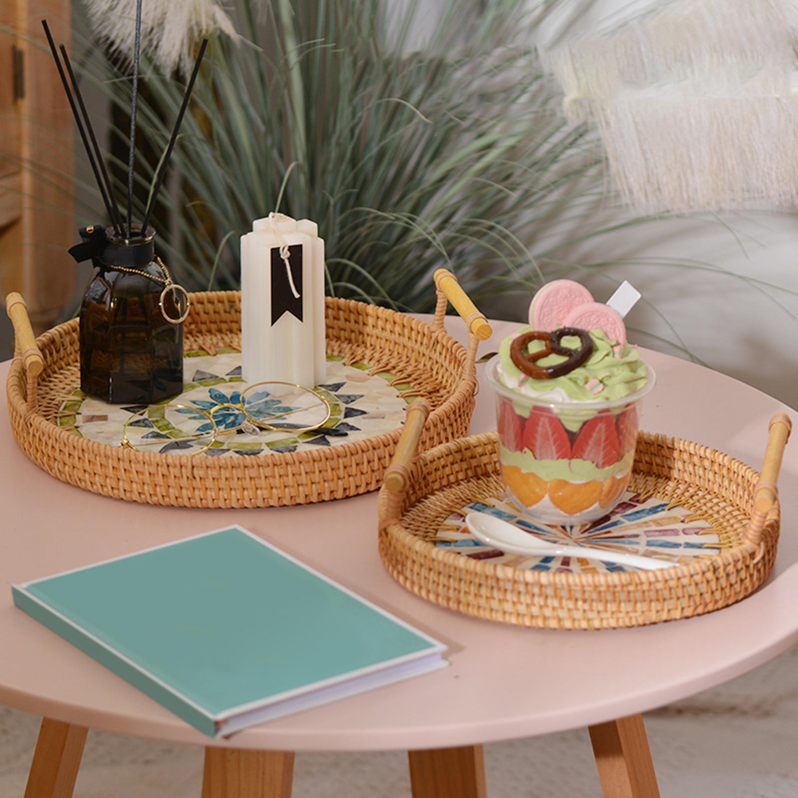 Rotan opbergbak met ronde mand - Rattan Tray Handle recensie en prijs