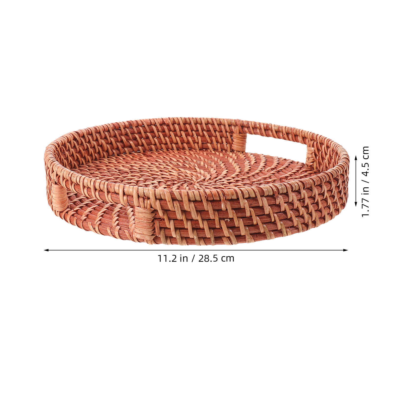 Handgeweven ronde rotan schaal - Rattan Tray Handle recensie en prijs